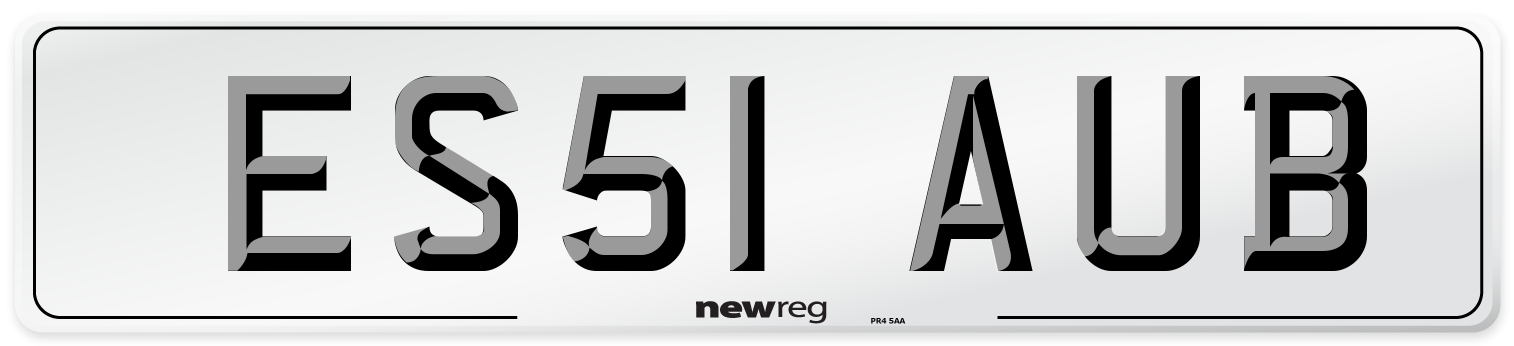 ES51 AUB Number Plate from New Reg